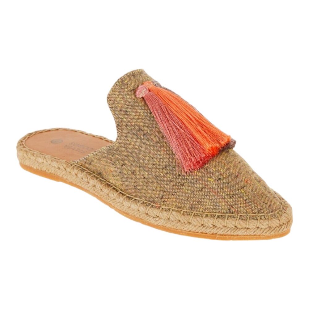 Silvia Cobos Sunrise Mule Camel Slides‎ Women's Size 9.5M Tropical Vacation
